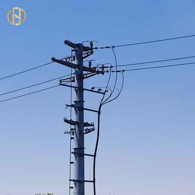Подгонянная опора линии электропередач 69KV 90FT стальное электрическое Q460C металла размера