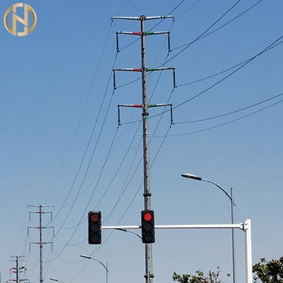 Поляк светофора полигональной формы фонарный столб сигнала 6M x 12M с рукой