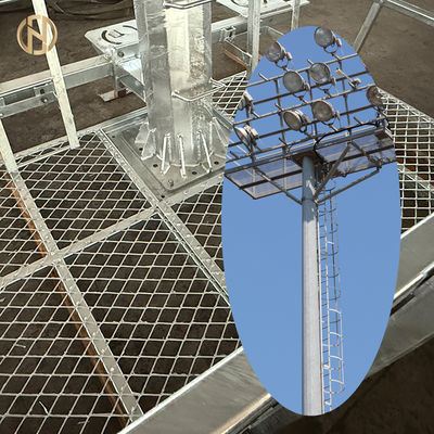 Купить Оцинкованный высокомачтовый столб с системой дистанционного подъема для безопасного и удобного обслуживания прожекторов стадиона online manufacture