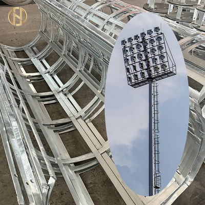 Купить Высокомачтовая опора для освещения стадионов, горячеоцинкованная трубчатая стальная опора с круглыми и неправильными вариантами световых плит online manufacture