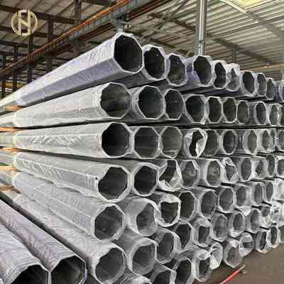 Купить Внешний 11M 350KGF 13M 400KGF 15M 450KGF Октагональный стальной столб с оцинкованной силовой установкой online manufacture