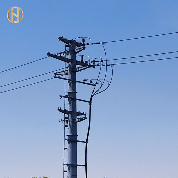 Подгонянная опора линии электропередач 69KV 90FT стальное электрическое Q460C металла размера